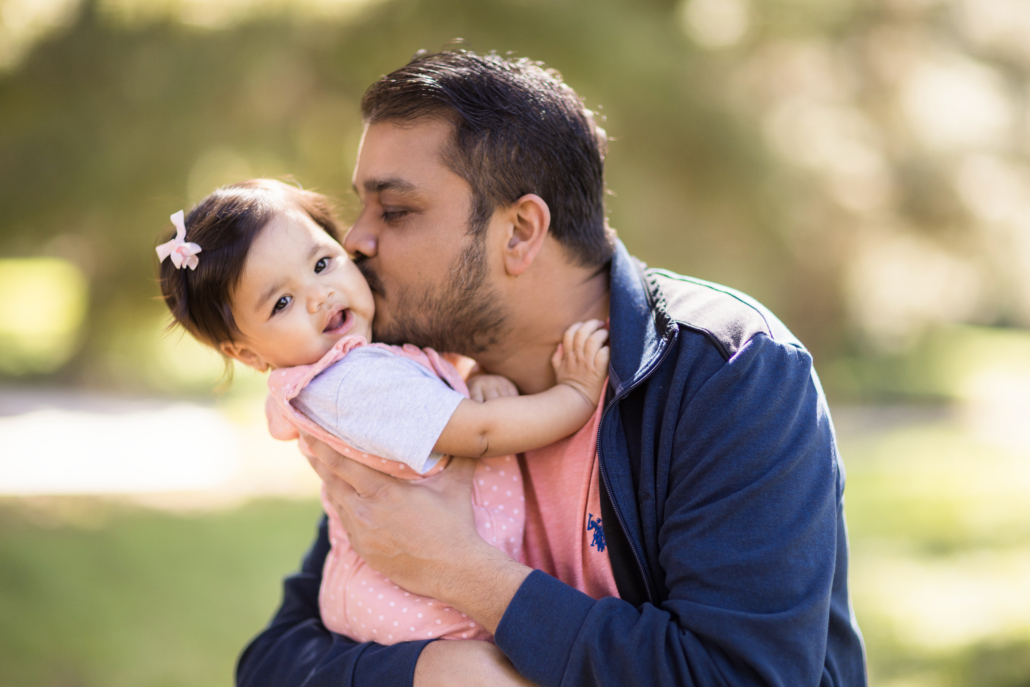 father and Daughter bonding in a photoshoot at Jeffrey Open Spaces